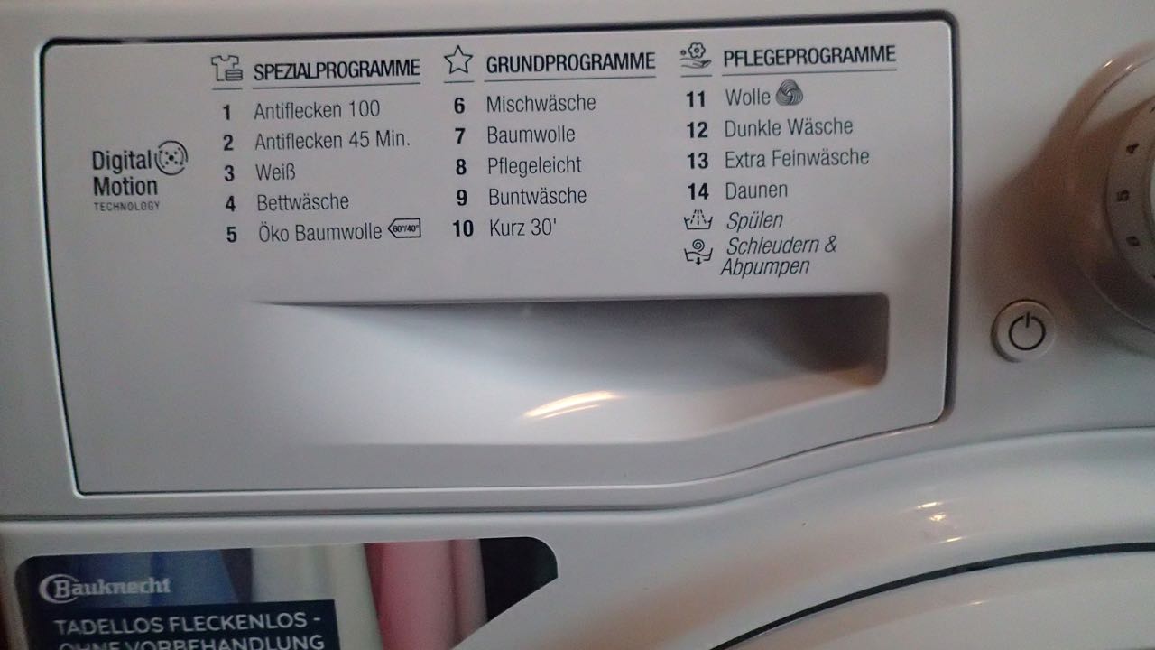 Bauknecht Waschmaschine Reset Tastenkombination